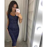 Sleeveless glitter bodycon dress Slim fit spaghetti strap pencil dresses Elegant womens party dress Autumn vestidos mujer